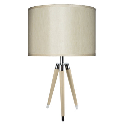 Tripod Table Lamp Breakwater Bay Medium Wood Tripod Table Lamp With Grey